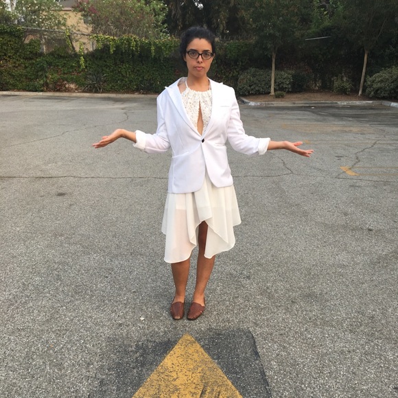 MEN’S SINGLE-BUTTON WHITE BLAZER - Picture 16 of 16